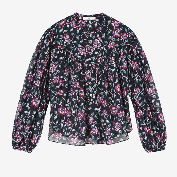 ISABEL MARANT 🟣 SALIKA FLORAL TOP - Picture 3 of 5